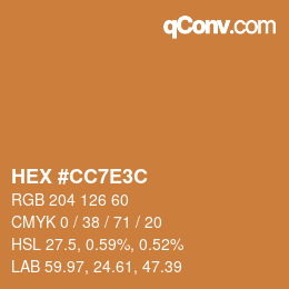 カラーコード: HEX #CC7E3C | qconv.com
