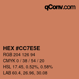 カラーコード: HEX #CC7E5E | qconv.com