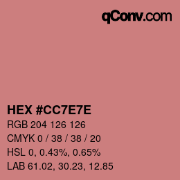 Código de color: HEX #CC7E7E | qconv.com