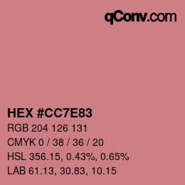 Color code: HEX #CC7E83 | qconv.com