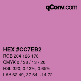 Color code: HEX #CC7EB2 | qconv.com