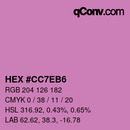 カラーコード: HEX #CC7EB6 | qconv.com