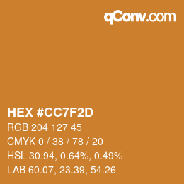 カラーコード: HEX #CC7F2D | qconv.com