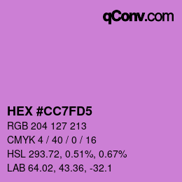 Color code: HEX #CC7FD5 | qconv.com