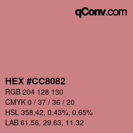 Color code: HEX #CC8082 | qconv.com