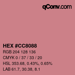 Color code: HEX #CC8088 | qconv.com