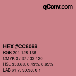 Color code: HEX #CC8088 | qconv.com