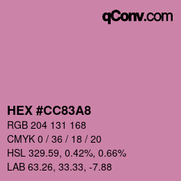 カラーコード: HEX #CC83A8 | qconv.com