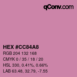 颜色代码: HEX #CC84A8 | qconv.com