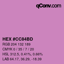 Color code: HEX #CC84BD | qconv.com