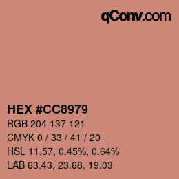 Color code: HEX #CC8979 | qconv.com