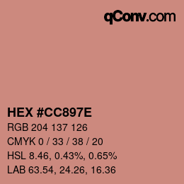 カラーコード: HEX #CC897E | qconv.com