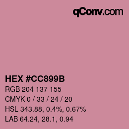 Color code: HEX #CC899B | qconv.com