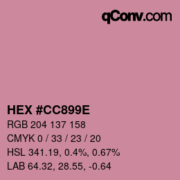 Color code: HEX #CC899E | qconv.com