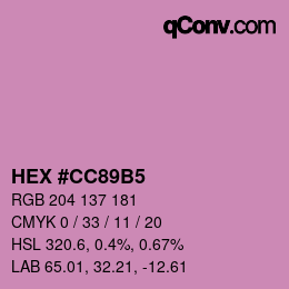 Color code: HEX #CC89B5 | qconv.com