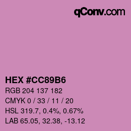 Color code: HEX #CC89B6 | qconv.com