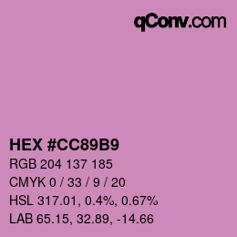 Color code: HEX #CC89B9 | qconv.com