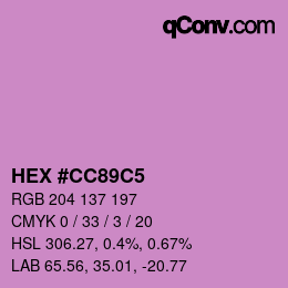 Color code: HEX #CC89C5 | qconv.com