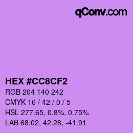 Color code: HEX #CC8CF2 | qconv.com