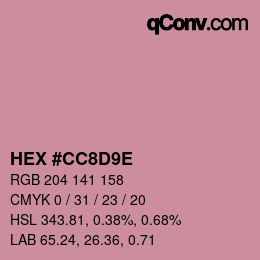Código de color: HEX #CC8D9E | qconv.com