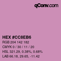 カラーコード: HEX #CC8EB6 | qconv.com