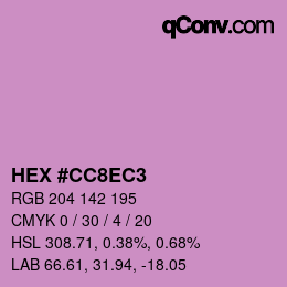 Farbcode: HEX #CC8EC3 | qconv.com