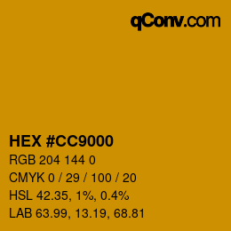Color code: HEX #CC9000 | qconv.com