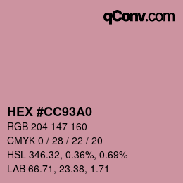 Color code: HEX #CC93A0 | qconv.com