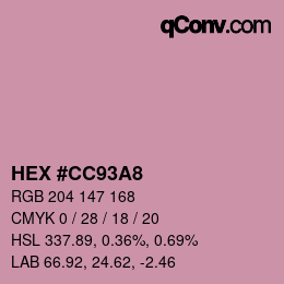 颜色代码: HEX #CC93A8 | qconv.com