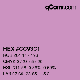 Color code: HEX #CC93C1 | qconv.com