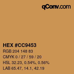 Color code: HEX #CC9453 | qconv.com