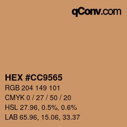 Color code: HEX #CC9565 | qconv.com