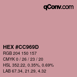 Color code: HEX #CC969D | qconv.com