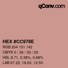 Farbcode: HEX #CC978E | qconv.com