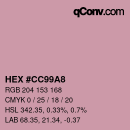 颜色代码: HEX #CC99A8 | qconv.com