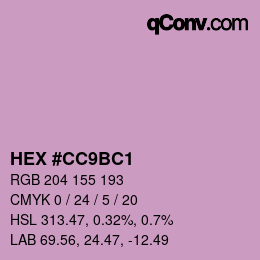 Farbcode: HEX #CC9BC1 | qconv.com