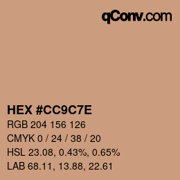 カラーコード: HEX #CC9C7E | qconv.com