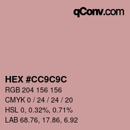 Color code: HEX #CC9C9C | qconv.com