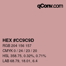 Color code: HEX #CC9C9D | qconv.com