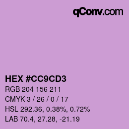 颜色代码: HEX #CC9CD3 | qconv.com
