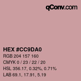 Color code: HEX #CC9DA0 | qconv.com