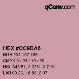 Color code: HEX #CC9DA6 | qconv.com