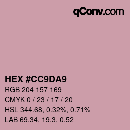 Color code: HEX #CC9DA9 | qconv.com