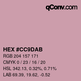 カラーコード: HEX #CC9DAB | qconv.com