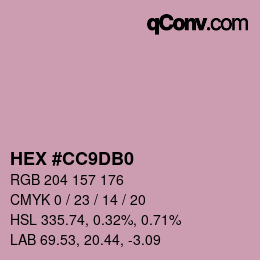 Color code: HEX #CC9DB0 | qconv.com