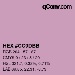 Código de color: HEX #CC9DBB | qconv.com