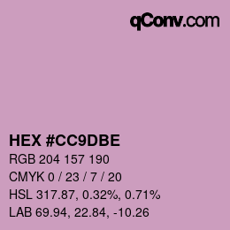 Color code: HEX #CC9DBE | qconv.com
