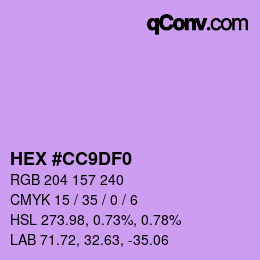 カラーコード: HEX #CC9DF0 | qconv.com