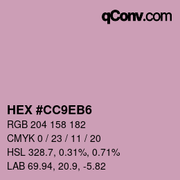 Color code: HEX #CC9EB6 | qconv.com