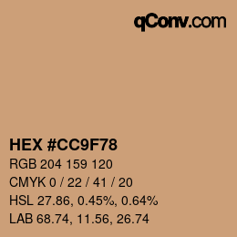 Color code: HEX #CC9F78 | qconv.com